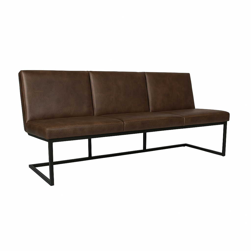 Bancheta piele  FLEET culoare NEGRU