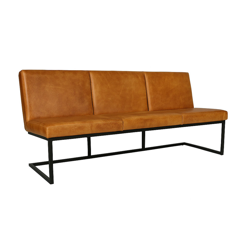 Bancheta piele  FLEET culoare NEGRU