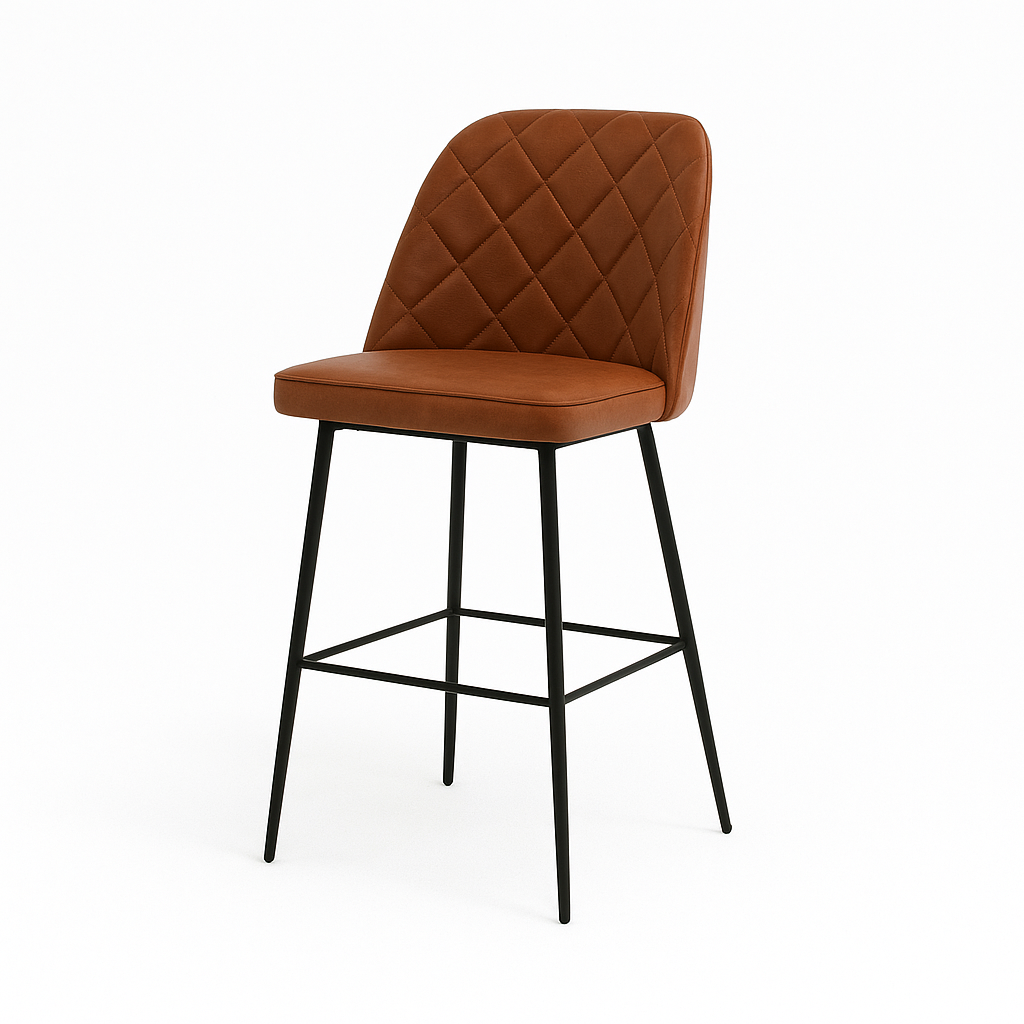 Scaun bar piele naturala VERDE | model FOX